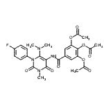 CAS#: 176379-08-1, 5-{[6-(Dimethylamino)-1-(4-Fluorophenyl)-3-Methyl-2,4-Dioxo-1,2,3,4-Tetrahydro-5-Pyrimidinyl]Carbamoyl}Benzene-1,2,3-Triyl Triacetate