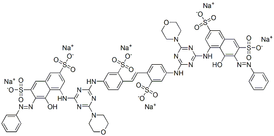 CAS#: 17791-81-0, Hexasodium 4,4'-[Vinylenebis[(3-Sulphonato-4,1-Phenylene)Imino[6-Morpholino-1,3,5-Triazine-4,2-Diyl]Imino]]Bis[5-Hydroxy-6-(Phenylazo)Naphthalene-2,7-Disulphonate]