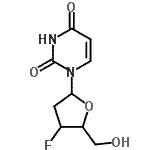 CAS 登录号:178374-44-2, 1-(2,3-二脱氧-3-氟呋喃戊糖基)-2,4(1H,3H)-嘧啶二酮