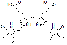 CAS 登录号:1856-98-0, 3,18-二乙基-1,4,5,15,16,19,22,24-八氢-2,7,13,17-四甲基-1,19-二氧代-21H-哔啉-8,12-二丙酸