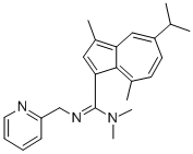 CAS 登录号:186086-10-2, N,N,3,8-四甲基-5-丙-2-基-N'-(吡啶-2-基甲基)薁-1-甲脒