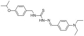 CAS 登录号：186453-62-3， 3-[(4-二乙基氨基苯基)亚甲基氨基]-1-[(4-丙-2-基氧基苯基)甲基]硫脲