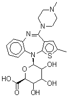 CAS#: 186792-80-3, 10-(beta-D-glycero-Hexopyranuronosyl)-2-methyl-4-(4-methyl-1-piperazinyl)-10H-thieno[2,3-b][1,5]benzodiazepine