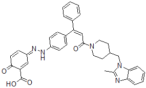 CAS#: 188913-58-8, (3E)-3-[[4-[(Z)-3-[4-[(2-Methylbenzimidazol-1-Yl)Methyl]Piperidin-1-Yl]-3-Oxo-1-Phenylprop-1-Enyl]Phenyl]Hydrazinylidene]-6-Oxocyclohexa-1,4-Diene-1-Carboxylic Acid