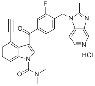 CAS#: 189689-94-9, 4-Ethynyl-3-[3-Fluoro-4-[(2-Methylimidazo[4,5-c]Pyridin-1-Yl)Methyl]Benzoyl]-N,N-Dimethylindole-1-Carboxamide Hydrochloride