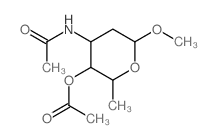 CAS 登录号:18981-63-0, 1-O-甲基-3-(乙酰氨基)-4-O-乙酰基-2,3,6-三脱氧-alpha-L-来苏-吡喃己糖