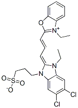 CAS 登录号：19163-98-5， 2-[3-[5,6-二氯-1-乙基-1,3-二氢-3-(3-磺酸基丙基)-2H-苯并咪唑-2-亚基]丙-1-烯基]-3-乙基苯并恶唑鎓内盐
