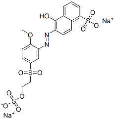 CAS#: 19526-81-9, Disodium 5-Hydroxy-6-[[2-Methoxy-5-[[2-(Sulphonatooxy)Ethyl]Sulphonyl]Phenyl]Azo]Naphthalenesulphonate