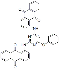 CAS 登录号：1965-81-7， 1,1'-[(6-苯氧基-1,3,5-三嗪-2,4-二基)二亚胺]二蒽醌