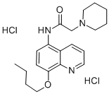 CAS 登录号:19655-39-1, N-(8-丁氧基-5-喹啉基)-1-哌啶乙酰胺二盐酸盐