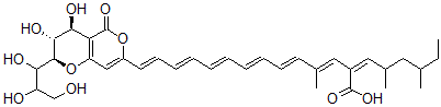 CAS#: 197631-20-2, (2Z,3E,5E,7E,9E,11E,13E)-14-[(2R,3R,4S)-3,4-Dihydroxy-5-Oxo-2-(1,2,3-Trihydroxypropyl)-3,4-Dihydro-2H-Pyrano[2,3-d]Pyran-7-Yl]-2-(2,4-Dimethylhexylidene)-4-Methyltetradeca-3,5,7,9,11,13-Hexaenoic Acid