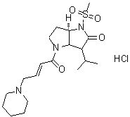CAS 登录号：198062-54-3， (6aR)-3-异丙基-1-(甲基磺酰基)-4-[(2E)-4-(1-哌啶基)-2-丁烯酰]六氢吡咯并[3,2-b]吡咯-2(1H)-酮盐酸盐(1:1)