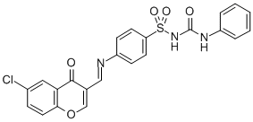 CAS#: 198649-71-7, 1-[4-[(6-Chloro-4-Oxochromen-3-Yl)Methylideneamino]Phenyl]Sulfonyl-3-Phenylurea