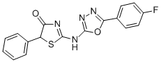 CAS#: 199339-13-4, 2-[[5-(4-Fluorophenyl)-1,3,4-Oxadiazol-2-Yl]Amino]-5-Phenyl-1,3-Thiazol-4-One