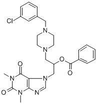 CAS#: 19977-07-2, 7-(2-Benzoyloxy-3-(4-(m-chlorobenzyl)-1-piperazinyl)propyl)theophylline