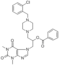CAS 登录号:19977-11-8, 7-(2-苯甲酰氧基-3-(4-(O-氯苄基)-1-哌嗪基)丙基)茶碱