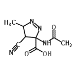 CAS#: 204767-46-4, 3-Acetamido-4-Cyano-5-Methyl-4,5-Dihydro-3H-Pyrazole-3-Carboxylic Acid