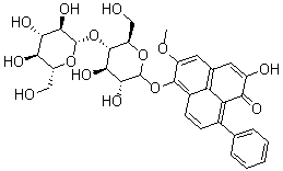 CAS#: 20559-12-0, 6-((4-O-beta-D-Glucopyranosyl-D-glucopyranosyl)oxy)-2-hydroxy-5-methoxy-9-phenyl-1H-Phenalen-1-one