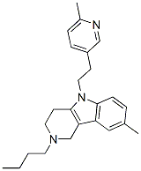 CAS#: 20674-95-7, 2,3,4,5-Tetrahydro-2-Butyl-8-Methyl-5-[2-(6-Methyl-3-Pyridyl)Ethyl]-1H-Pyrido[4,3-b]Indole