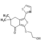 CAS#: 207306-50-1, 3-[(2-Hydroxyethyl)Sulfanyl]-6,6-Dimethyl-1-(1,3-Thiazol-2-Yl)-6,7-Dihydro-2-Benzothiophen-4(5H)-One