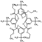 CAS#: 210706-03-9, Tetraethyl 2,2',2'',2'''-{[5,11,17,23-Tetrakis(2-Methyl-2-Propanyl)-2,8,14,20-Tetrathiapentacyclo[19.3.1.1<Sup>3,7</Sup>.1<Sup>9,13</Sup>.1<Sup>15,19</Sup>]Octacosa-1(25),3(28),4,6,9(27),10,12,15(26),16,18,21,23-Dodecaene-25,26 ,27,28-Tetrayl]Tetrakis(Oxy)}Tetraacetate