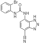 CAS 登录号：211096-49-0， 1-(2-溴苯基)-3-(4-氰基-1H-苯并三唑-7-基)脲