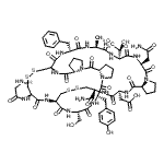 CAS#: 216299-21-7, [(1R,6R,9S,12S,18S,21S,24S,30R,33S,39S,45S,48S,53R)-18-(2-Amino-2-Oxoethyl)-27-Benzyl-6-Carbamoyl-53-(Glycylamino)-45-(4-Hydroxybenzyl)-21-[(1R)-1-Hydroxyethyl]-48-(Hydroxymethyl)-24-Methyl-8,11,17,20 ,23,26,29,32,38,44,47,50,52-Tridecaoxo-3,4,55,56-Tetrathia-7,10,16,19,22,25,28,31,37,43,46,49,51-Tridecaazapentacyclo[28.20.7.0<Sup>12,16</Sup>.0<Sup>33,37</Sup>.0<Sup>39,43</Sup>]Heptapentacont-9-Yl]Acetic Acid