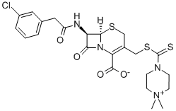 CAS#: 22561-27-9, 4-[[[[(6R,7R)-2-Carboxy-7-[[(3-chlorophenyl)acetyl]amino]-8-oxo-5-thia-1-azabicyclo[4.2.0]oct-2-en-3-yl]methyl]thio]thioxomethyl]-1,1-dimethyl-Piperazinium inner salt