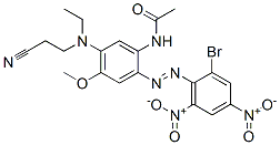 CAS 登录号：22578-86-5， N-[2-[(2-溴-4,6-二硝基苯基)偶氮]-5-[(2-氰基乙基)乙基氨基]-4-甲氧基苯基]-乙酰胺