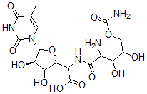 CAS#: 22976-89-2, 5-[(2-Amino-5-O-Aminocarbonyl-2-Deoxy-L-Xylonoyl)Amino]-1,5-Dideoxy-1-(1,2,3,4-Tetrahydro-5-Methyl-2,4-Dioxopyrimidin-1-Yl)-beta-D-Allofuranuronic Acid