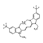CAS 登录号：23313-92-0， 2-{3-[1,3-二乙基-5-(三氟甲基)-1,3-二氢-2H-苯并咪唑-2-亚基]-1-丙烯-1-基}-1,3-二乙基-5-(三氟甲基)-2,3-二氢-1H-3,1-苯并咪唑-1-鎓