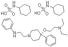 CAS 登录号：23469-05-8， 1-(2-苯胺基乙基)-4-(2-(二乙基氨基)乙氧基)-4-苯基哌啶二(环己烷氨基磺酸)盐