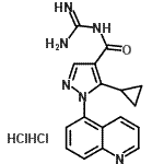 CAS 登录号：241800-97-5， 5-环丙基-N-(二氨基亚甲基)-1-(5-喹啉基)-1H-吡唑-4-甲酰胺二盐酸盐