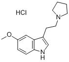 CAS 登录号:2426-65-5, 5-甲氧基-3-(2-吡咯烷-1-鎓-1-基乙基)-1H-吲哚氯化物