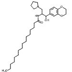 CAS 登录号：245329-78-6， N-[1-(2,3-二氢-1,4-苯并二氧杂环己-6-基)-1-羟基-3-(1-吡咯烷基)-2-丙基]十六烷酰胺