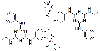 CAS#: 24565-13-7, Disodium 4,4'-Bis[[6-Anilino-4-(Ethylamino)-1,3,5-Triazin-2-Yl]Amino]Stilbene-2,2'-Disulphonate