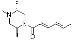CAS 登录号：24779-38-2， (2R,5S)-rel-(+)-1,2,5-三甲基-4-[(2E,4E)-1-氧代-2,4-己二烯基]-哌嗪