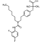 CAS 登录号：247923-29-1， 2-{[4-(2-{[(2,4-二氟苯基)氨基甲酰](庚基)氨基}乙基)苯基]硫基}-2-甲基丙酸