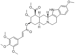 CAS#: 24815-24-5, 11,17-Dimethoxy-18-[[(2E)-1-Oxo-3-(3,4,5-Trimethoxyphenyl)-2-Propen-1-Yl]Oxy]-(3beta,16beta,17alpha,18beta,20alpha)-Yohimban-16-Carboxylic acid Methyl Ester