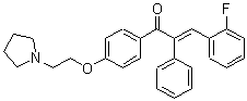 CAS 登录号：24845-25-8， 2-氟-alpha-苯基-4'-[2-(1-吡咯烷基)乙氧基]查耳酮