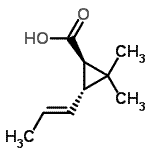 CAS 登录号：249766-02-7， (1R,3R)-2,2-二甲基-3-[(E)-丙-1-烯基]环丙烷-1-羧酸