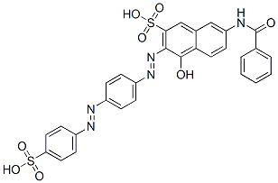 CAS 登录号：25188-42-5， 7-苯甲酰胺基-4-羟基-3-[[4-[(4-磺基苯基)偶氮]苯基]偶氮]萘-2-磺酸