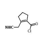 CAS 登录号：25297-43-2， 2-(氰基甲基)-1-环戊烯-1-甲酰氯
