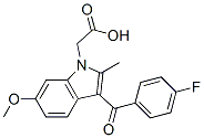 CAS 登录号:25803-21-8, 3-(4-氟苯甲酰)-6-甲氧基-2-甲基-1H-吲哚-1-乙酸