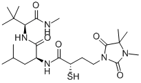 CAS 登录号：259188-38-0， (2S)-3,3-二甲基-2-甲基氨基-N-[(2S)-4-甲基-2-[[(2S)-2-硫基-4-(3,4,4-三甲基-2,5-二氧代-咪唑烷-1-基)丁酰基]氨基]戊酰]丁酰胺