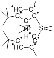 CAS 登录号：261526-72-1， [(二甲基硅烷亚基)二[(1,2,3,4,5-H)-4-叔丁基-2-甲基-2,4-环戊二烯-1-亚基]]二甲基-锆