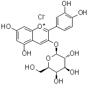CAS#: 27214-71-7, 2-(3,4-Dihydroxyphenyl)-5,7-dihydroxy-3-chromeniumyl beta-D-galactopyranoside chloride