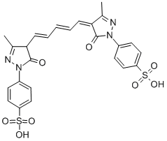CAS#: 27969-56-8, 4-[4,5-Dihydro-4-[5-[5-hydroxy-3-methyl-1-(4-sulfophenyl)-1H-pyrazol-4-yl]-2,4-pentadien-1-ylidene]-3-methyl-5-oxo-1H-pyrazol-1-yl]-Benzenesulfonic acid