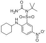 CAS 登录号：284464-46-6， 1-叔丁基-3-[2-(环己基氨基)-5-硝基苯基]磺酰基脲