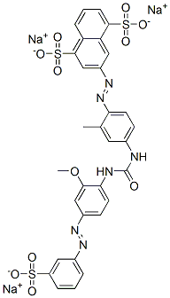CAS#: 28706-19-6, Trisodium 3-[[4-[[[[2-Methoxy-4-[(3-Sulphonatophenyl)Azo]Phenyl]Amino]Carbonyl]Amino]-o-Tolyl]Azo]Naphthalene-1,5-Disulphonate